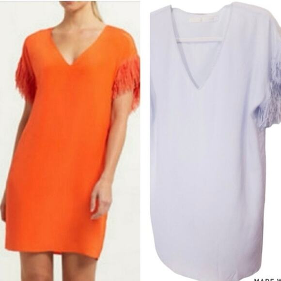 2/$25 Marie Oliver Andi Dress Silk Fringe Powder Blue Croquette Twee Girly XS - Picture 12 of 13